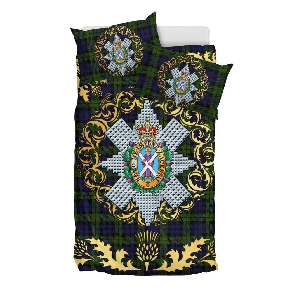 Blackwatch 02 Tartan Crest Bedding Set - Golden Thistle Style