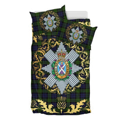 Blackwatch 02 Tartan Crest Bedding Set - Golden Thistle Style