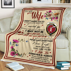 Scots Print Blanket - MacRae Tartan Crest Blanket To My Wife Style, Gift From Scottish Husband