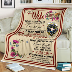 Scots Print Blanket - Murray (of Athole) Tartan Crest Blanket To My Wife Style, Gift From Scottish Husband