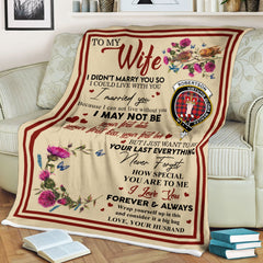 Scots Print Blanket - Robertson Tartan Crest Blanket To My Wife Style, Gift From Scottish Husband