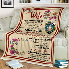 Scots Print Blanket - Urquhart Tartan Crest Blanket To My Wife Style, Gift From Scottish Husband