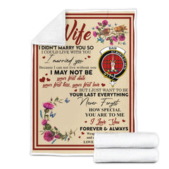 Scots Print Blanket - Bain Tartan Crest Blanket To My Wife Style, Gift From Scottish Husband