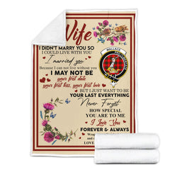 Scots Print Blanket - Wallace Tartan Crest Blanket To My Wife Style, Gift From Scottish Husband