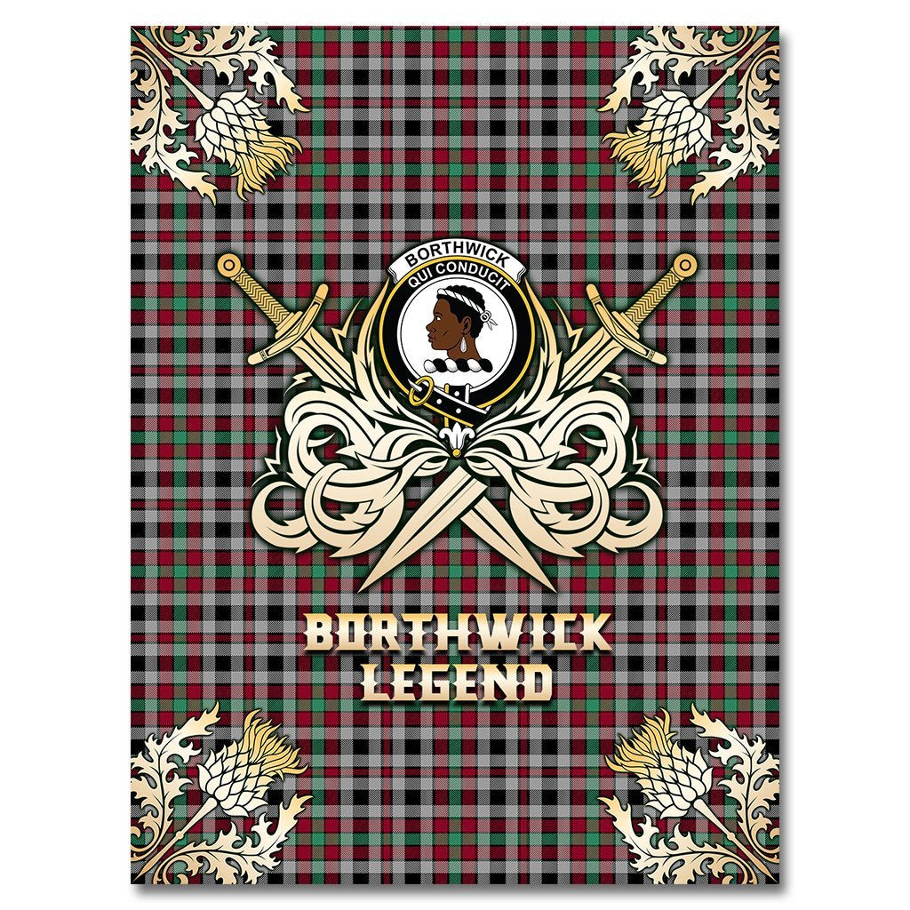Borthwick Ancient Tartan Gold Courage Symbol Blanket