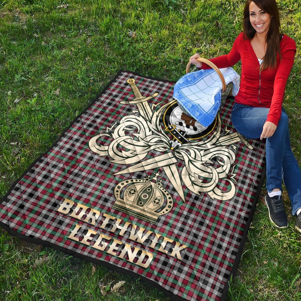 Borthwick Ancient Tartan Crest Legend Gold Royal Premium Quilt