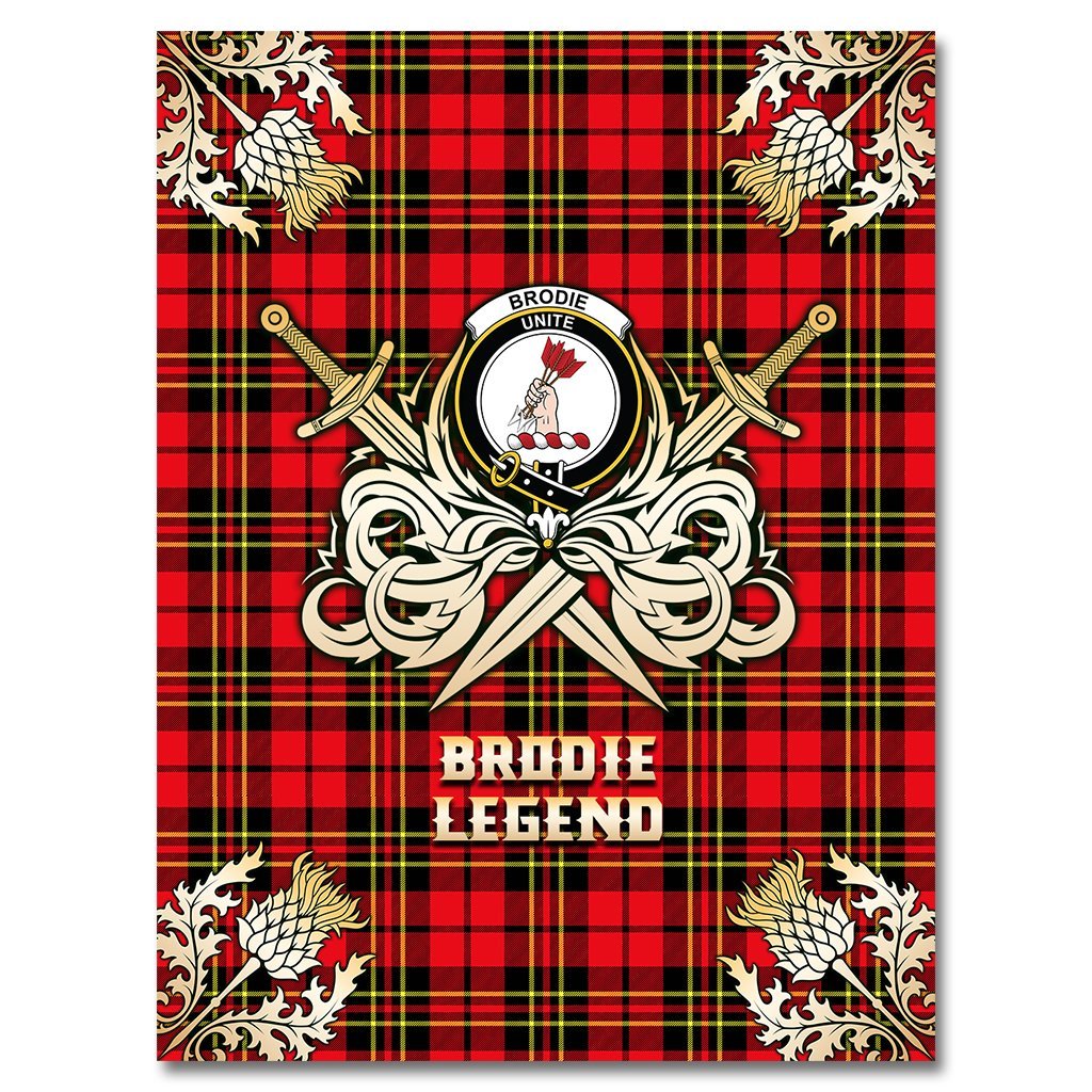Brodie Modern Tartan Gold Courage Symbol Blanket