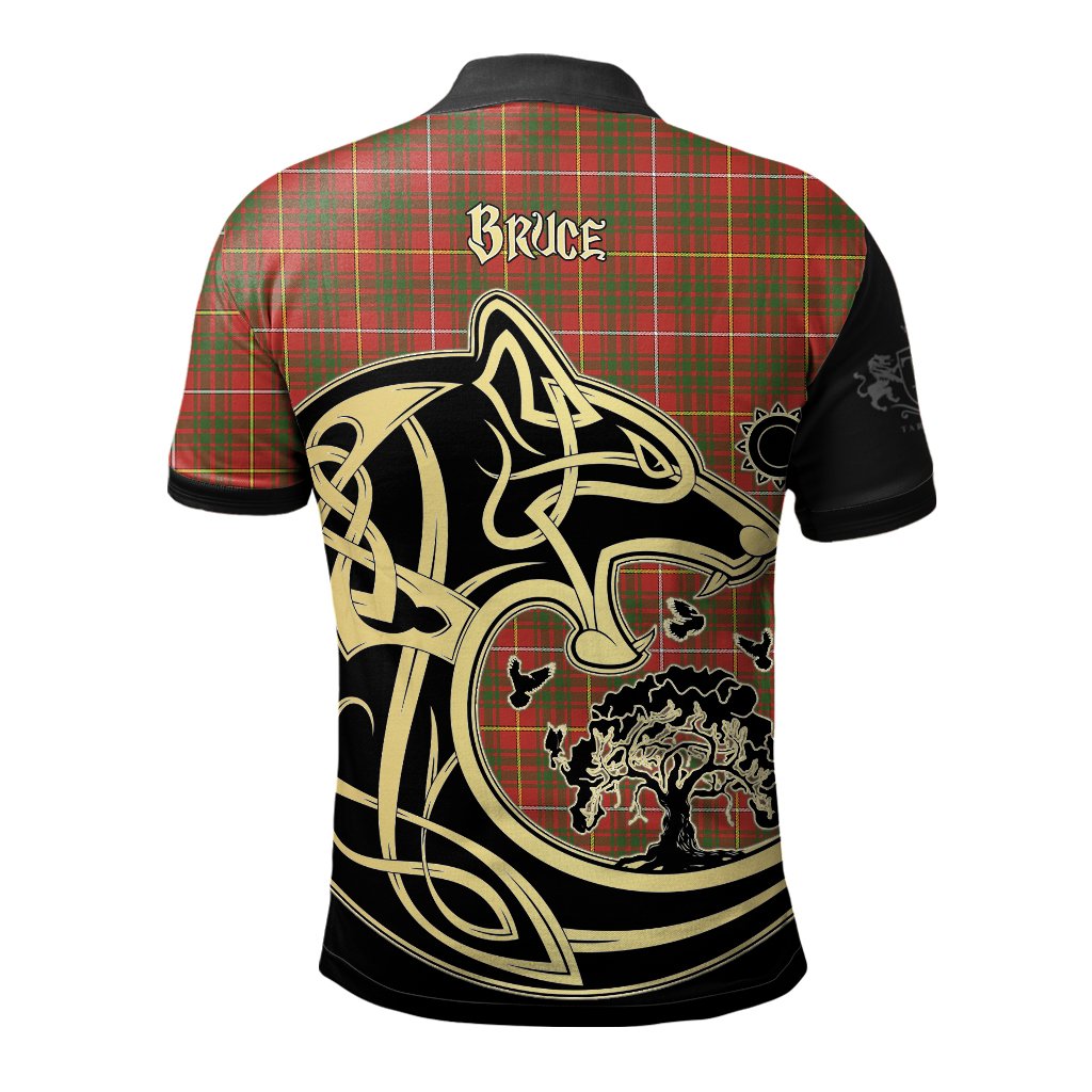 Bruce Modern Tartan Polo Shirt Viking Wolf