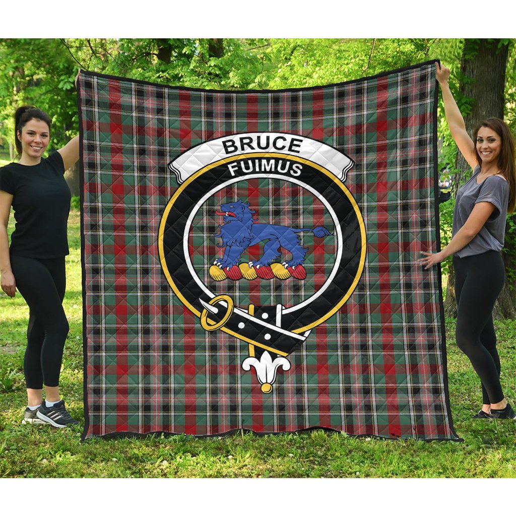 Bruce of Kinnaird Tartan Crest Tartan Quilt