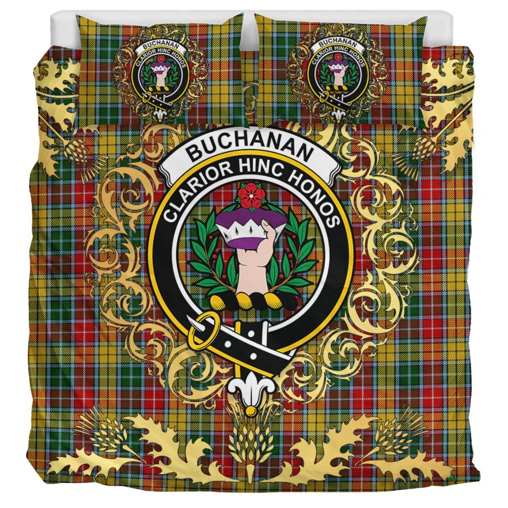 Buchanan 02 Tartan Crest Bedding Set - Golden Thistle Style