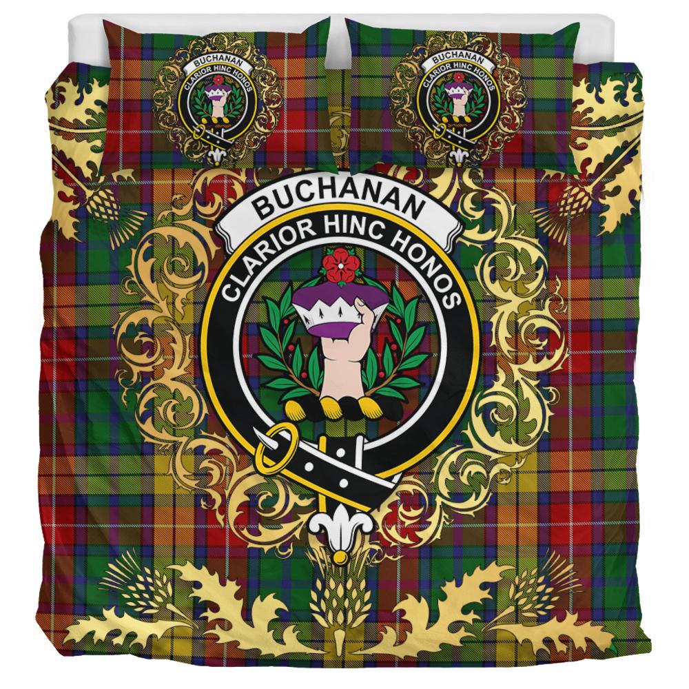 Buchanan 03 Tartan Crest Bedding Set - Golden Thistle Style