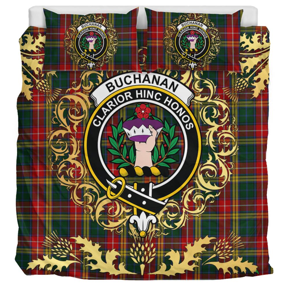 Buchanan 04 Tartan Crest Bedding Set - Golden Thistle Style