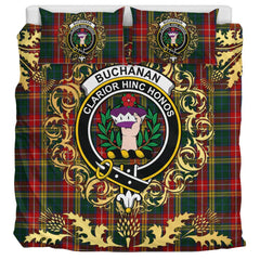 Buchanan 04 Tartan Crest Bedding Set - Golden Thistle Style