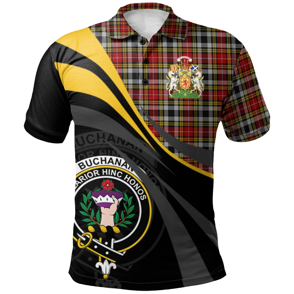 Buchanan Old Dress Tartan Polo Shirt - Royal Coat Of Arms Style
