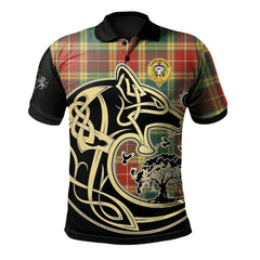 Buchanan Old Sett Tartan Polo Shirt Viking Wolf