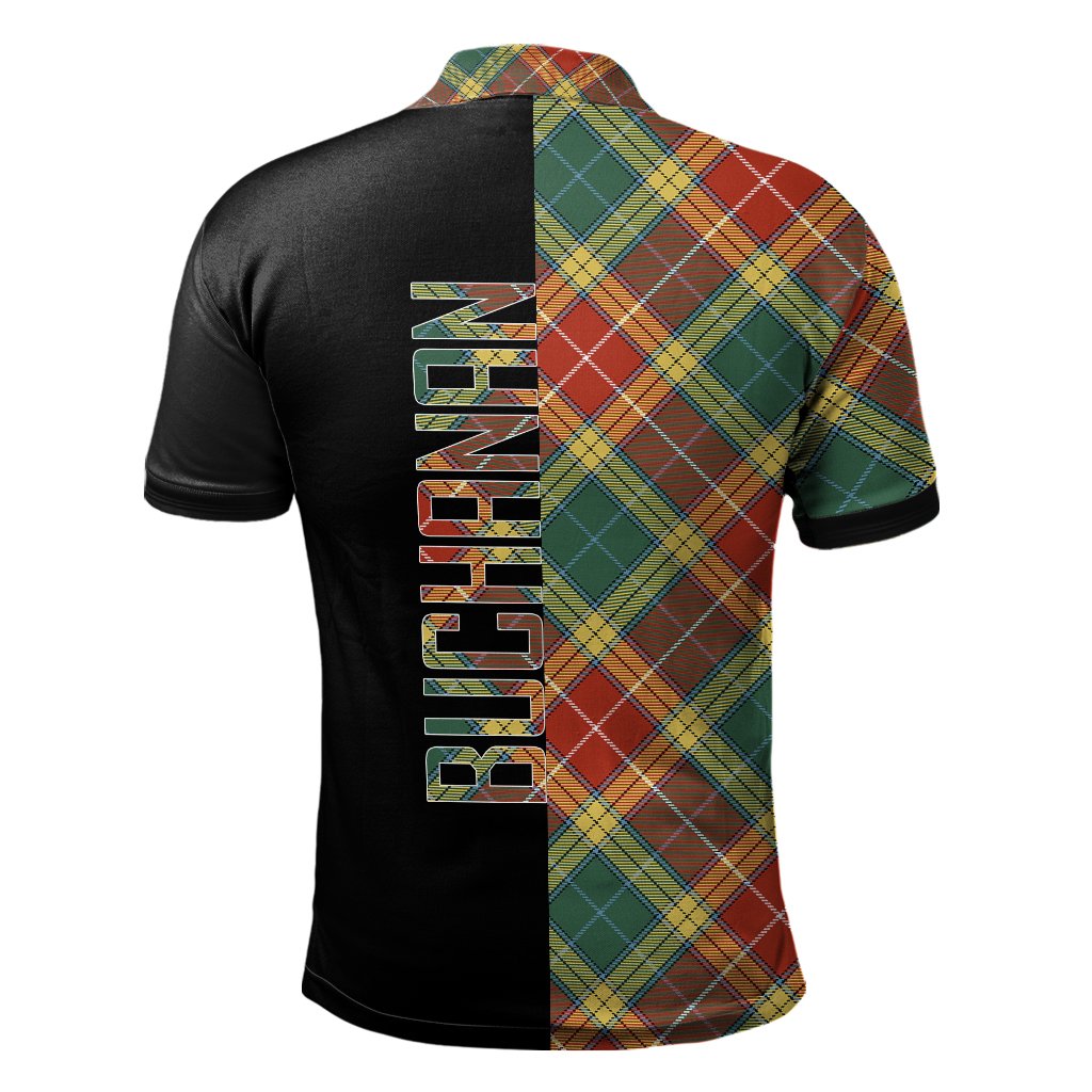 Buchanan Old Sett Tartan Polo Shirt Half of Me - Cross Style