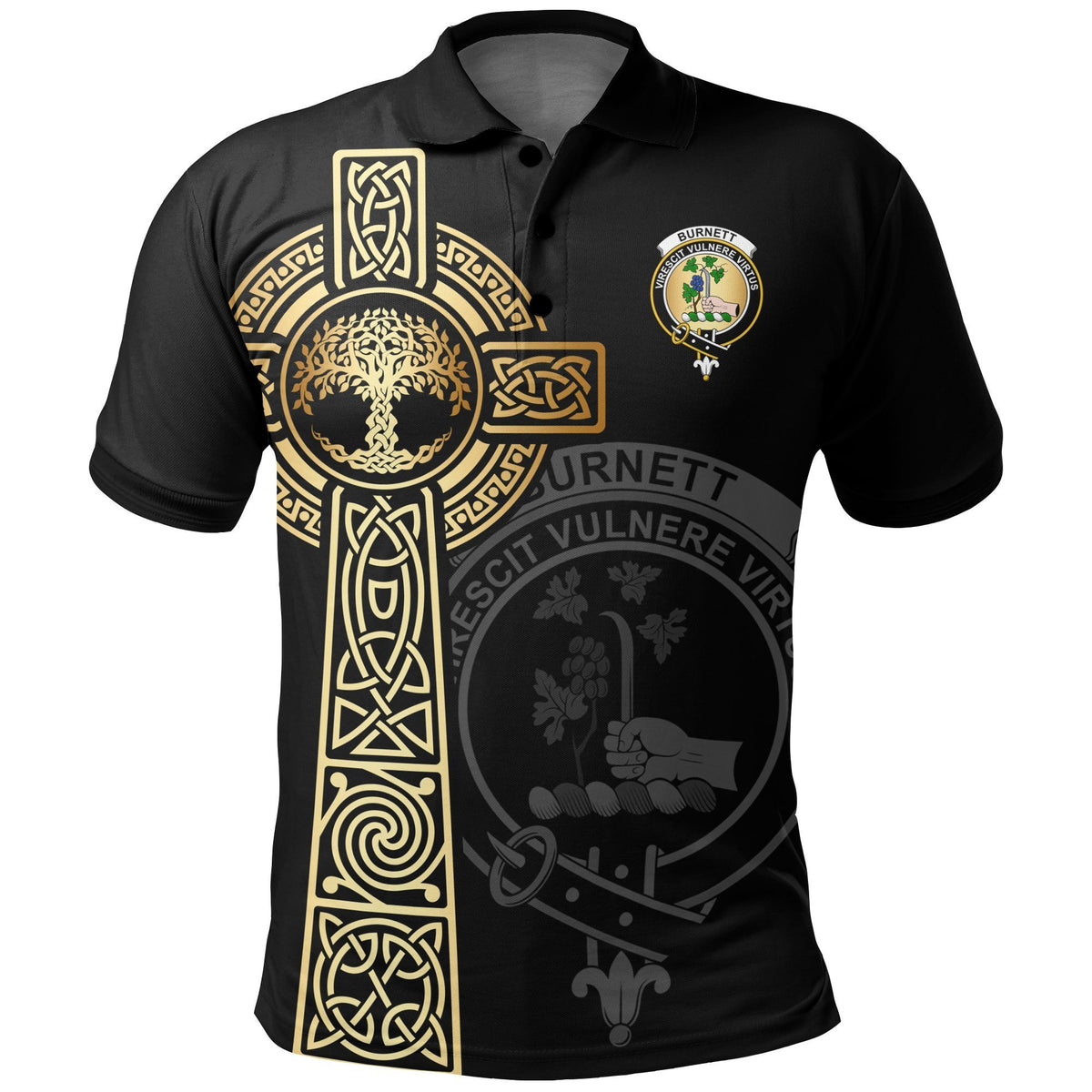 Burnett Clan Unisex Polo Shirt - Celtic Tree Of Life