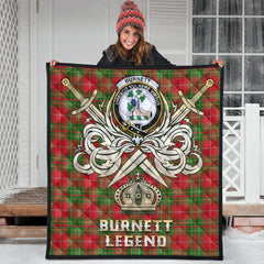 Burnett Ancient Tartan Crest Legend Gold Royal Premium Quilt