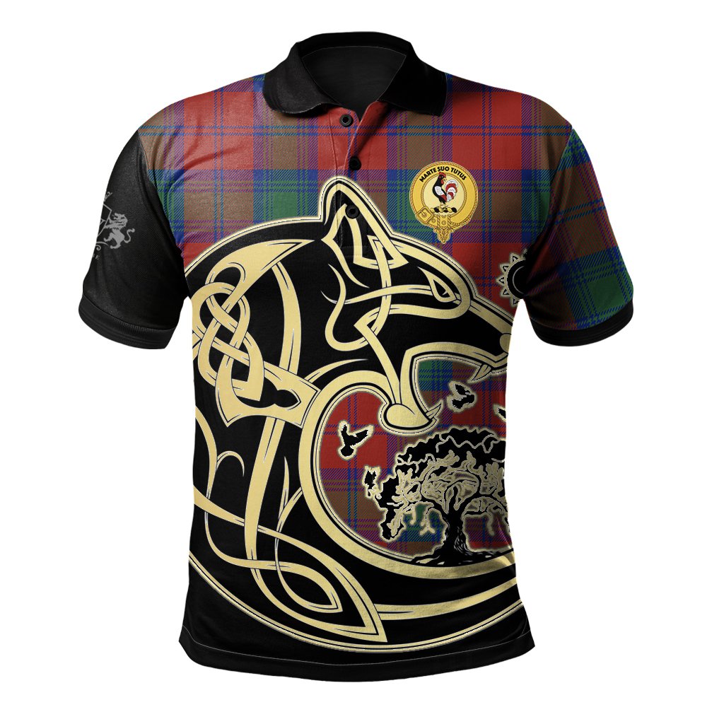 Byres Tartan Polo Shirt Viking Wolf