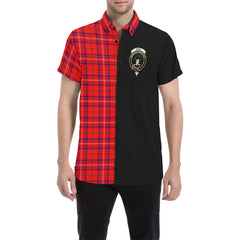 Rose Modern Tartan Crest Men Shirt