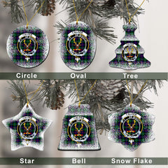 Caldwell Tartan Christmas Ceramic Ornament - Snow Style