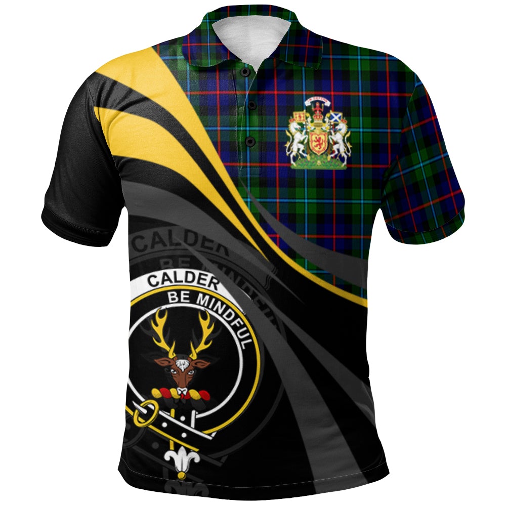 Calder Modern Tartan Polo Shirt - Royal Coat Of Arms Style