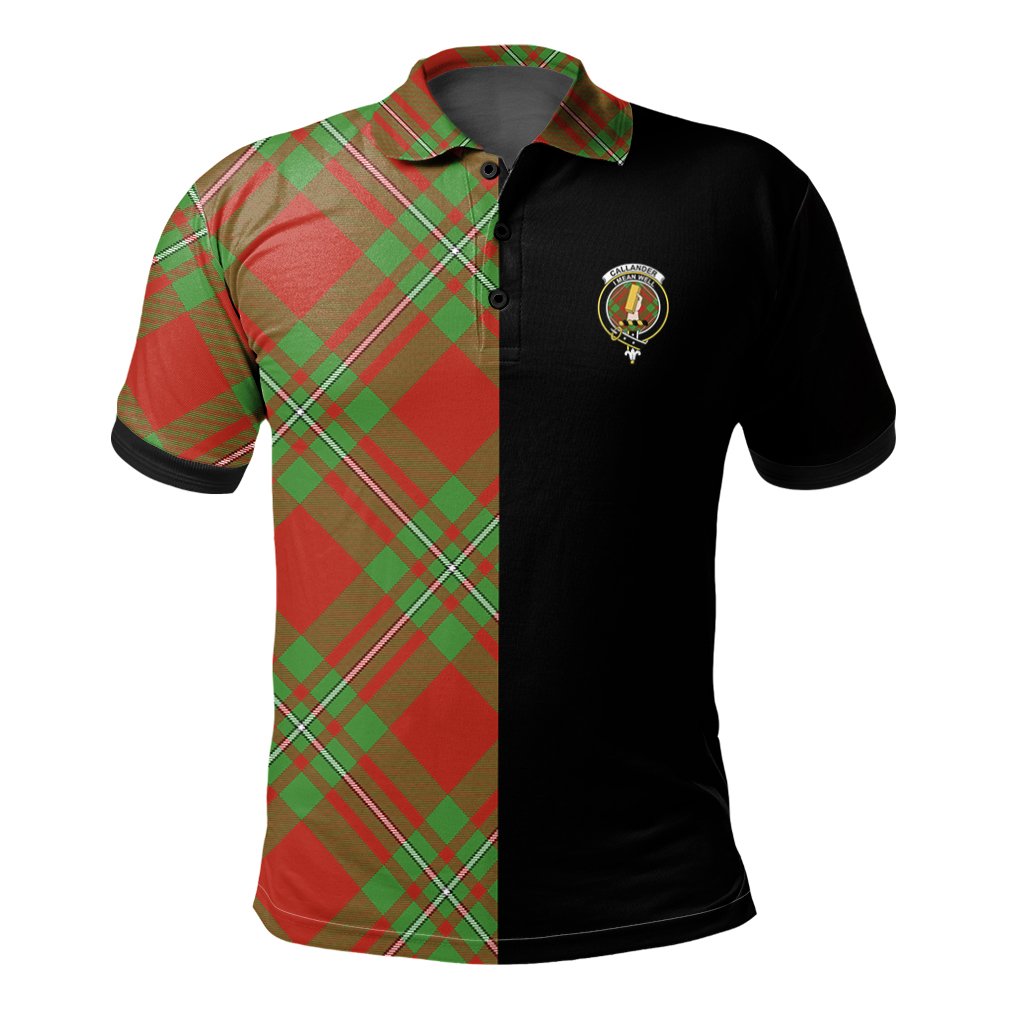 Callander Modern Tartan Polo Shirt Half of Me - Cross Style