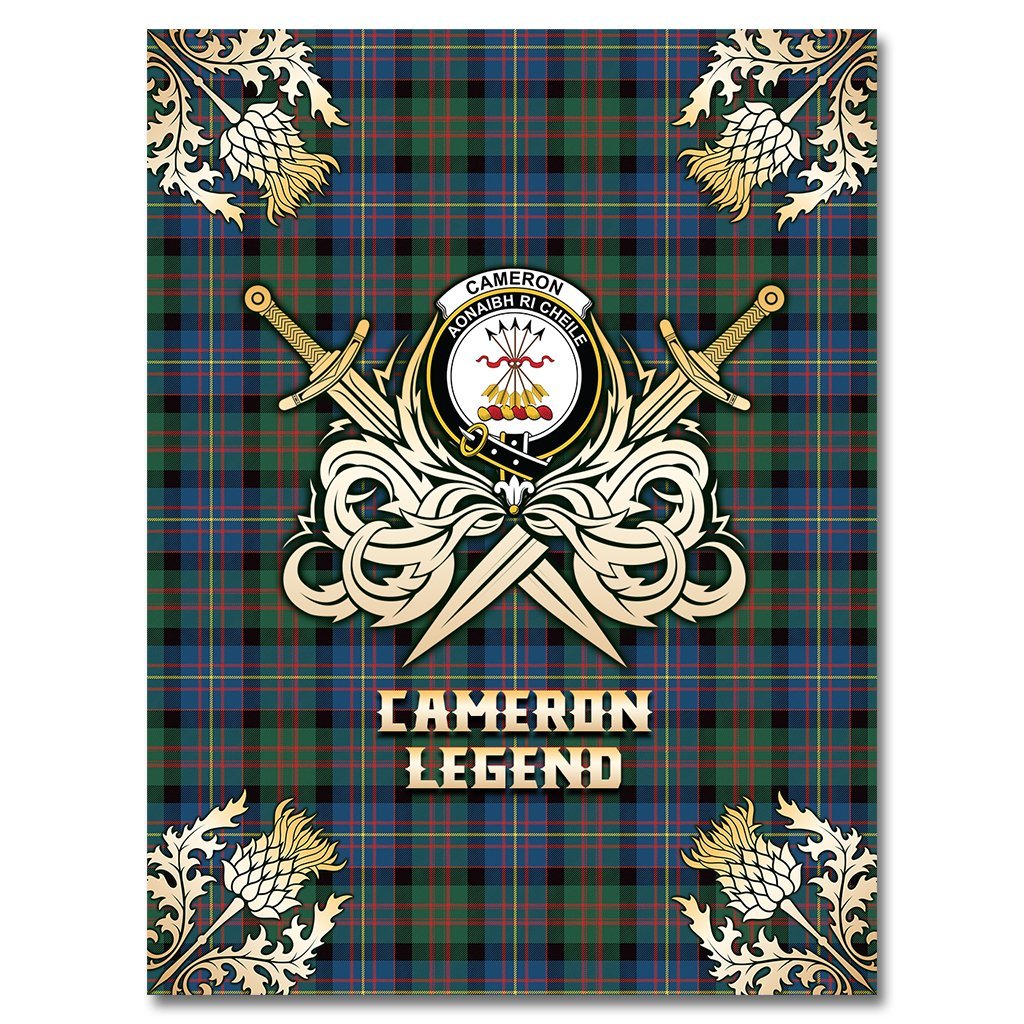 Cameron of Erracht Ancient Tartan Gold Courage Symbol Blanket