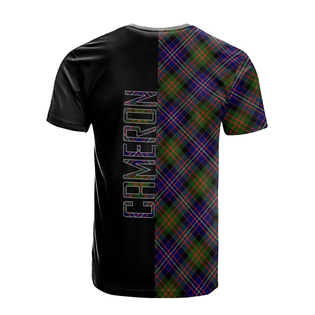 Cameron of Erracht Modern Tartan T-Shirt Half of Me - Cross Style