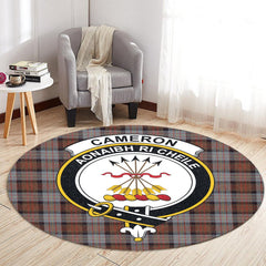 Cameron of Erracht Weathered Tartan Crest Round Rug