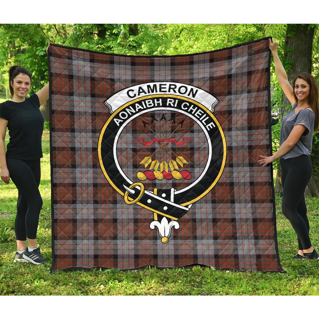 Cameron of Erracht Weathered Tartan Crest Quilt