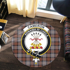 Cameron of Erracht Weathered Tartan Crest Round Rug