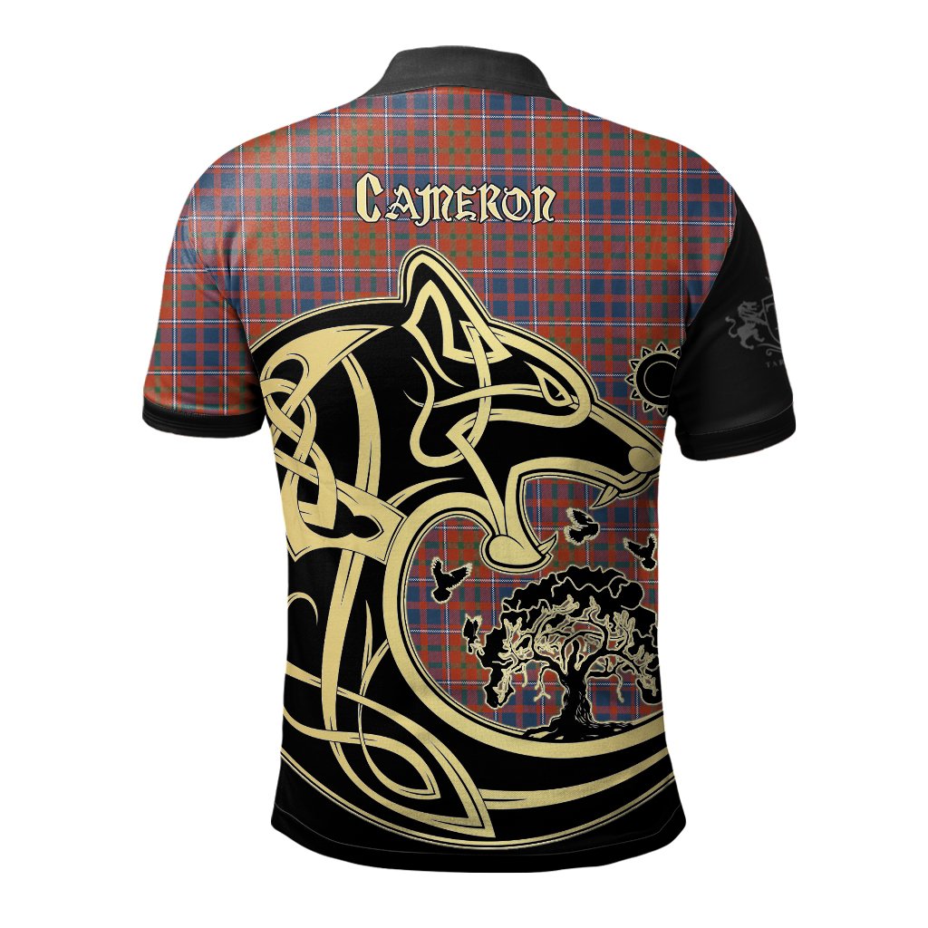 Cameron of Lochiel Ancient Tartan Polo Shirt Viking Wolf