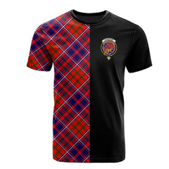Cameron of Lochiel Modern Tartan T-Shirt Half of Me - Cross Style