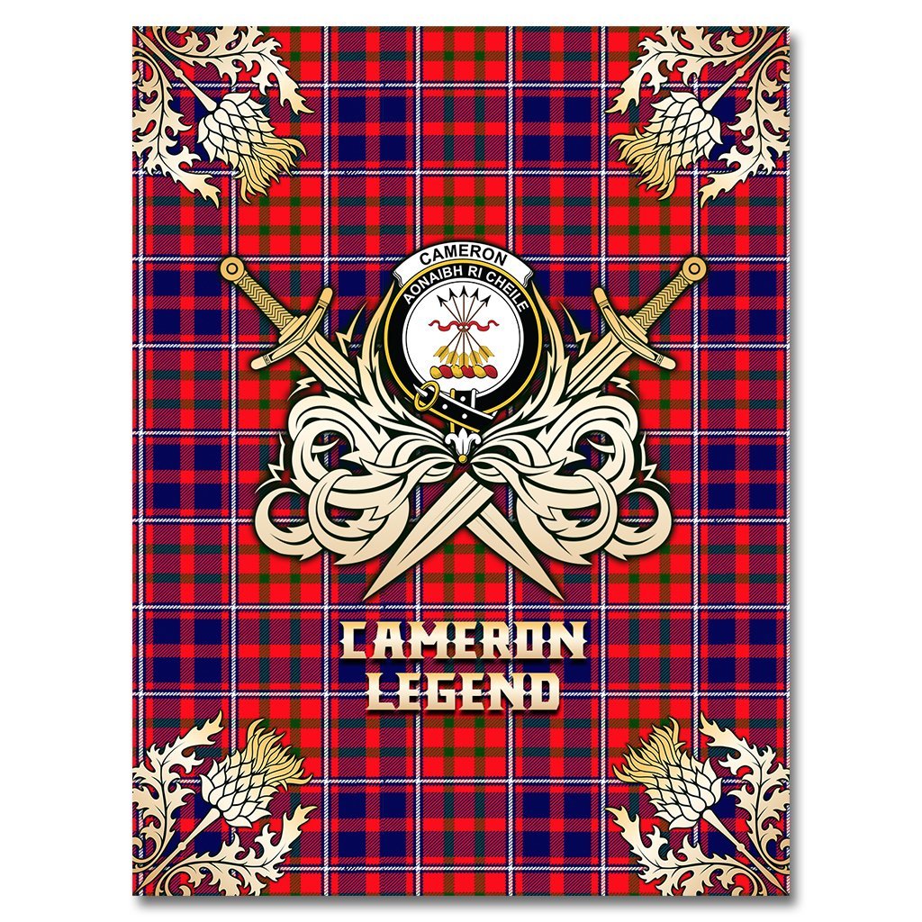 Cameron of Lochiel Modern Tartan Gold Courage Symbol Blanket