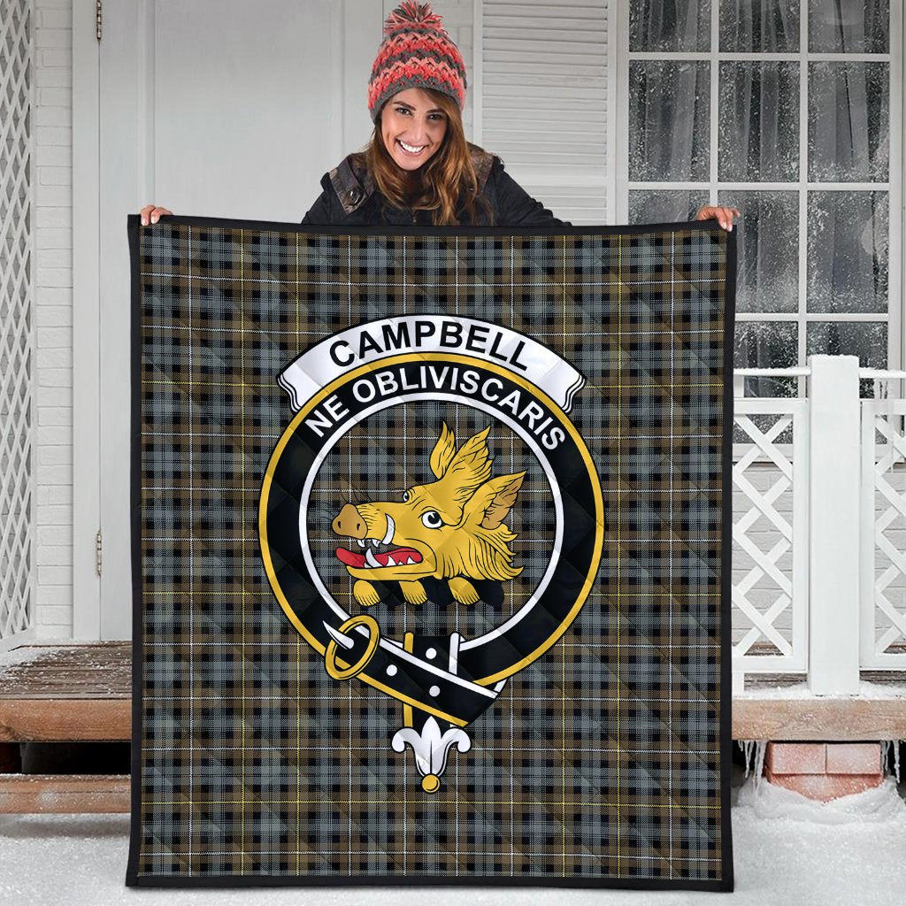 Campbell Argyll Weathered Tartan Crest Quilt