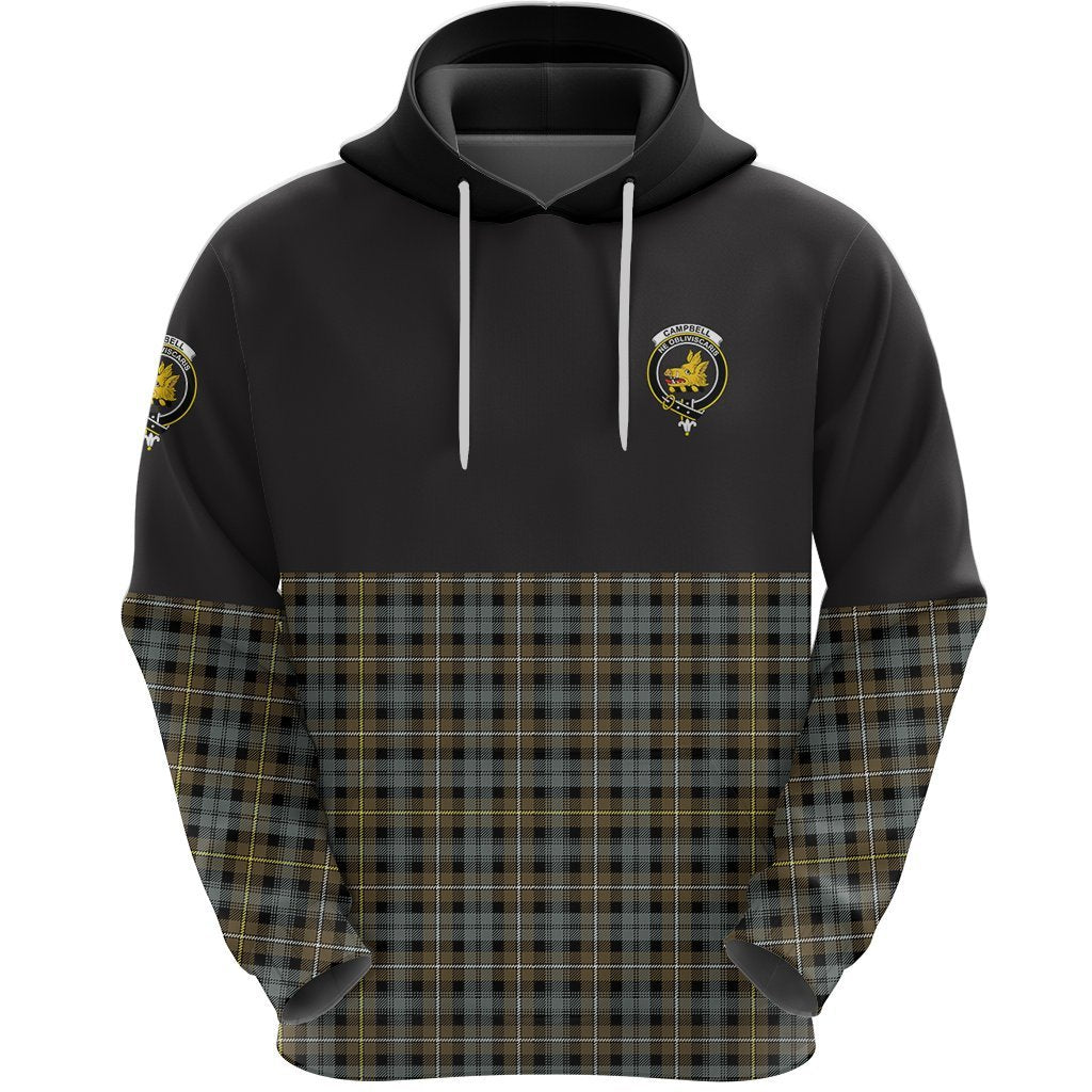 Campbell Argyll Weathered Clan Half Of Tartan Hoodie