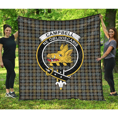 Campbell Argyll Weathered Tartan Crest Quilt