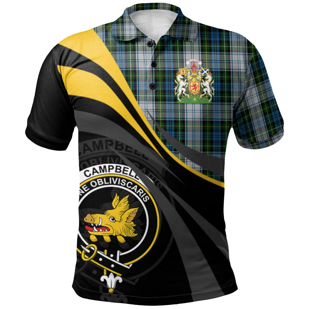 Campbell Dress 02 Tartan Polo Shirt - Royal Coat Of Arms Style