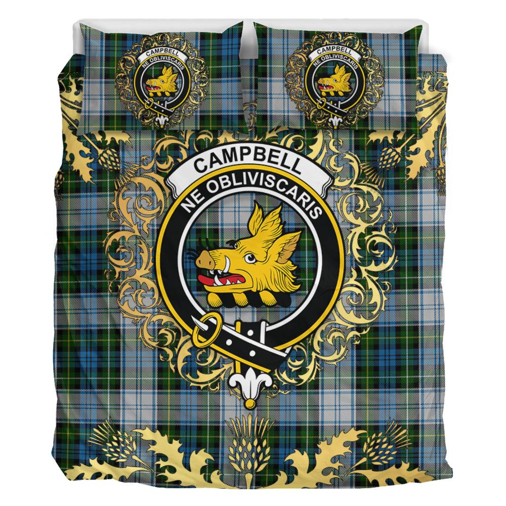 Campbell Dress 02 Tartan Crest Bedding Set - Golden Thistle Style