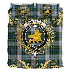 Campbell Dress 02 Tartan Crest Bedding Set - Golden Thistle Style