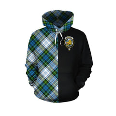 Campbell Dress Tartan Hoodie Half of Me - Cross Style