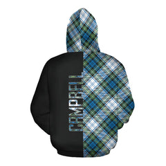 Campbell Dress Ancient Tartan Hoodie Half of Me - Cross Style