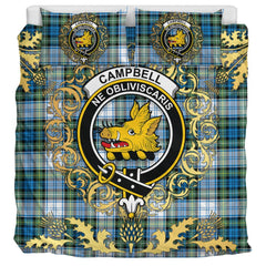 Campbell Dress Ancient Tartan Crest Bedding Set - Golden Thistle Style