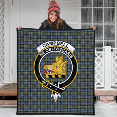 Campbell Faded Tartan Crest Quilt