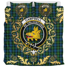 Campbell of Argyll 02 Tartan Crest Bedding Set - Golden Thistle Style