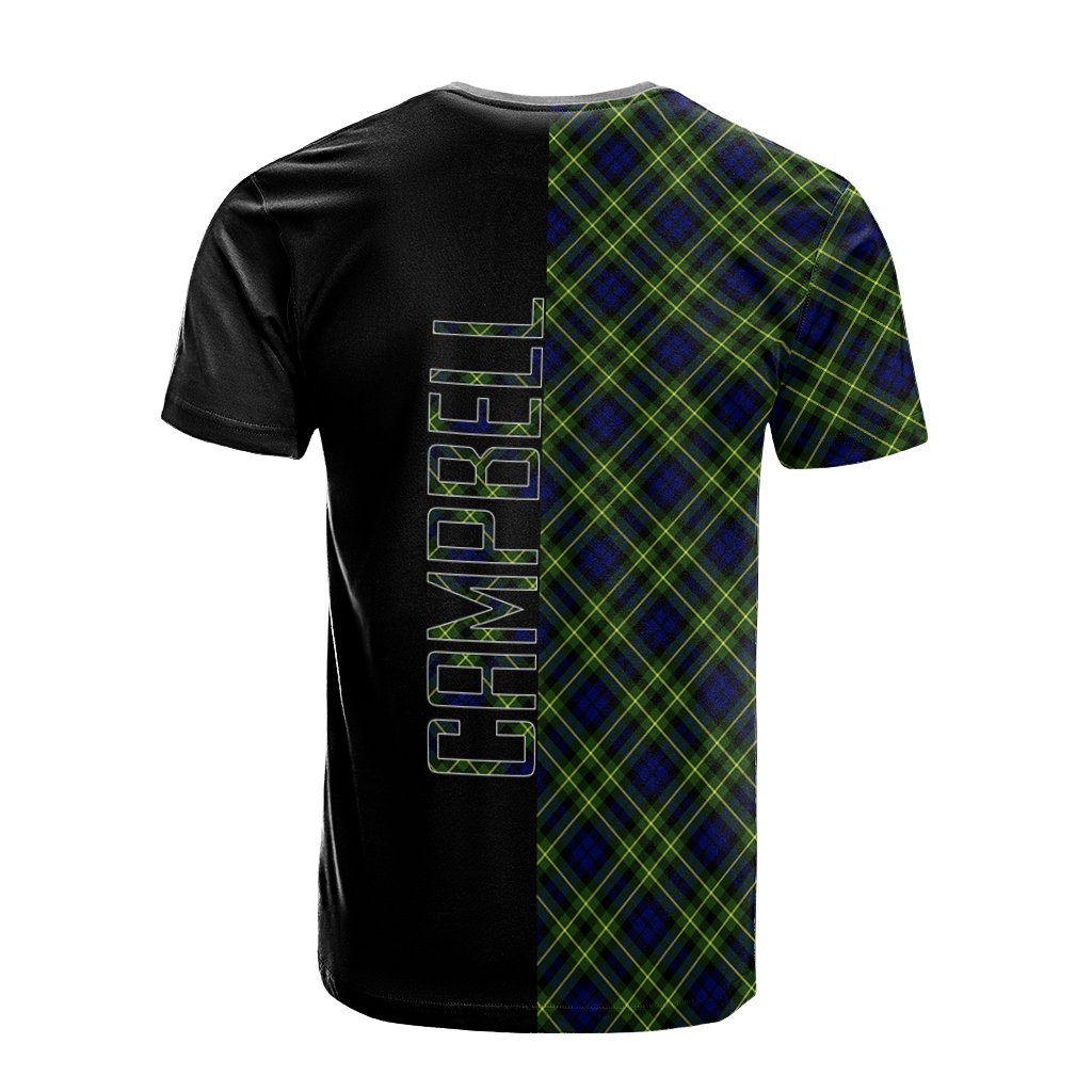 Campbell of Breadalbane Modern Tartan T-Shirt Half of Me - Cross Style