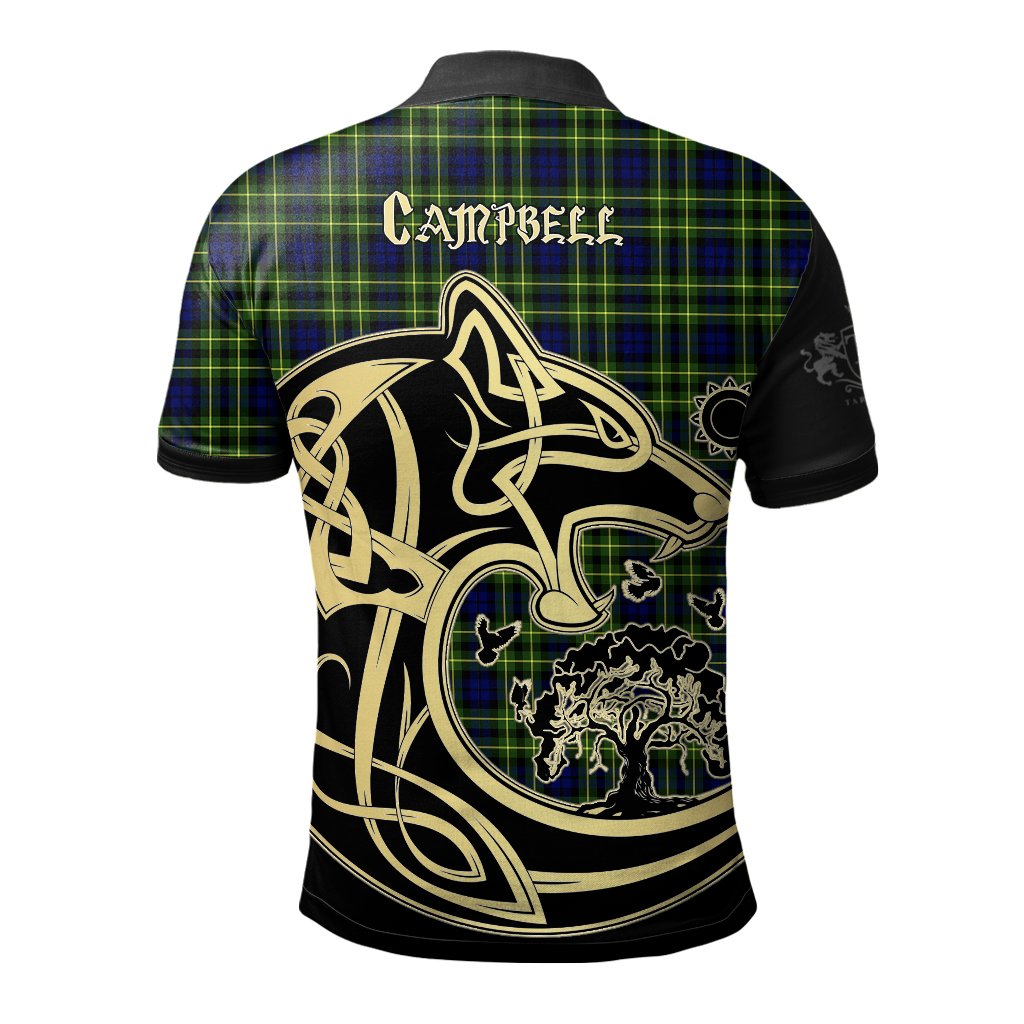 Campbell of Breadalbane Modern Tartan Polo Shirt Viking Wolf