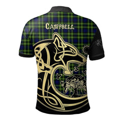 Campbell of Breadalbane Modern Tartan Polo Shirt Viking Wolf