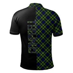 Campbell of Breadalbane Modern Tartan Polo Shirt Half of Me - Cross Style